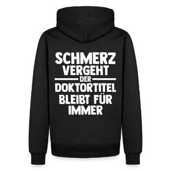 Doktor Abschluss Doktorand Promotion Doktortitel - Männer Premium Bio Hoodie - Schwarz - Hinten - Nico (187cm)