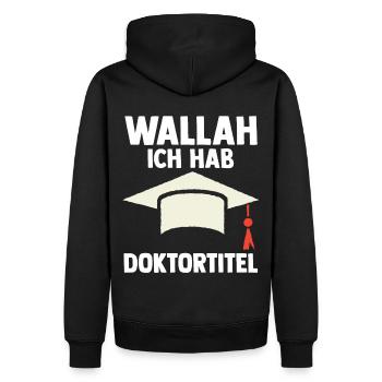 Doktor Abschluss Doktorand Promotion Doktortitel - Männer Premium Bio Hoodie - Schwarz - Hinten - Nico (187cm)