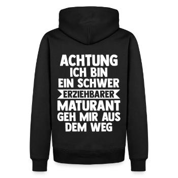 Maturant Schulabschluss Matura - Männer Premium Bio Hoodie - Schwarz - Hinten - Nico (187cm)