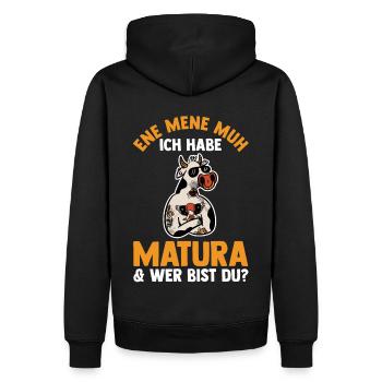 Maturant Kuh Schulabschluss Matura - Männer Premium Bio Hoodie - Schwarz - Hinten - Nico (187cm)