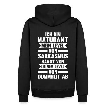 Maturant Schulabschluss Matura - Männer Premium Bio Hoodie - Schwarz - Hinten - Nico (187cm)