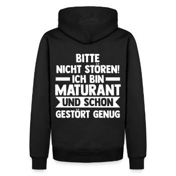 Maturant Schulabschluss Matura - Männer Premium Bio Hoodie - Schwarz - Hinten - Nico (187cm)