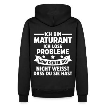 Maturant Schulabschluss Matura - Männer Premium Bio Hoodie - Schwarz - Hinten - Nico (187cm)
