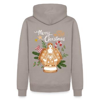 Christmas Gingerbread Angel, Christmas Angel - Men’s Premium Organic Hoodie - taupe - Back - Nico (187cm)