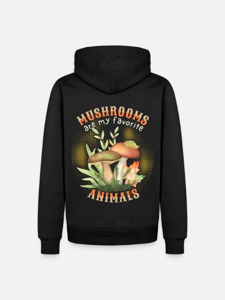 Waldpilze, Pilze, lustiger Spruch - Männer Premium Bio Hoodie - Schwarz