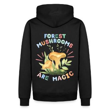 Pilze, Waldpilze, lustiger Spruch - Männer Premium Bio Hoodie - Schwarz - Hinten - Nico (187cm)