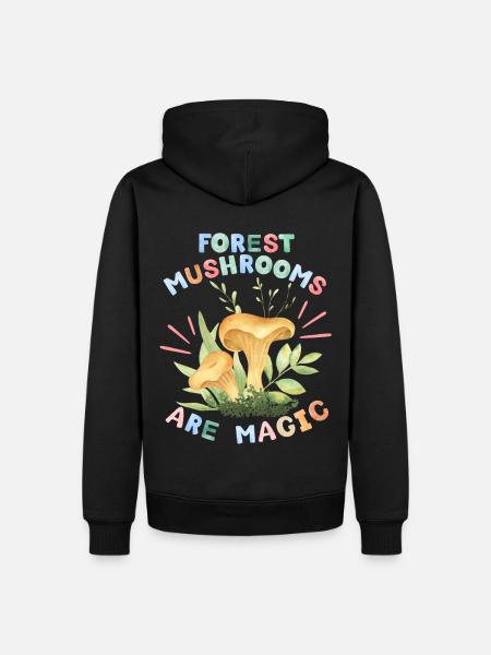 Pilze, Waldpilze, lustiger Spruch - Männer Premium Bio Hoodie - Schwarz