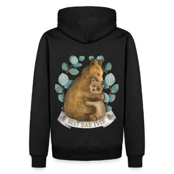 Dad-Daddy Papa-Daddy Saying with Papa-Bear Best-Dad - Men’s Premium Organic Hoodie - black - Back - Nico (187cm)