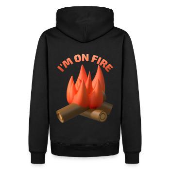 Enthousiaste, enthousiaste, motivant - Sweat à capuche Premium bio Homme - noir - Dos - Nico (187cm)