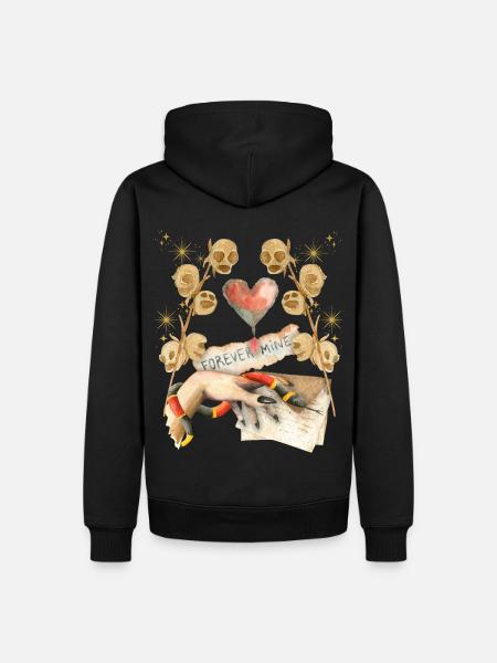 Gothic Skull Gothic-Valentine, Valentine's Day - Men’s Premium Organic Hoodie - black