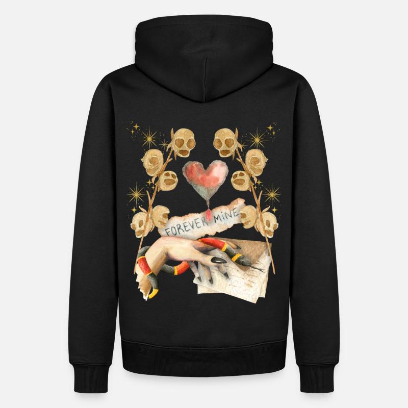 Gothique Crâne Gothique-Saint-Valentin, Saint-Valentin - Sweat à capuche Premium bio Homme - noir