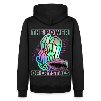 Kristalle, Magische Kristalle Spruch Crystal-Power - Männer Premium Bio Hoodie - Schwarz - Hinten - Nico (187cm)