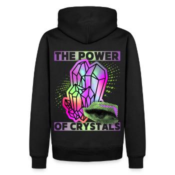 Kristalle, Magische Kristalle Spruch Crystal-Power - Männer Premium Bio Hoodie - Schwarz - Hinten - Nico (187cm)