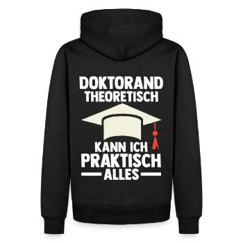 Doktor Abschluss Doktorand Promotion Doktortitel - Männer Premium Bio Hoodie - Schwarz - Hinten - Nico (187cm)
