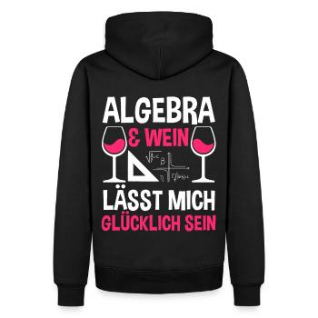 Mathematik Wein Mathe Rechnen Algebra - Männer Premium Bio Hoodie - Schwarz - Hinten - Nico (187cm)