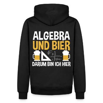 Mathematik Bier Mathe Rechnen Algebra - Männer Premium Bio Hoodie - Schwarz - Hinten - Nico (187cm)