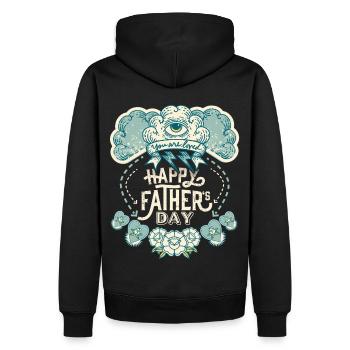 Vatertag, Mystik und Magie, allsehendes Auge - Männer Premium Bio Hoodie - Schwarz - Hinten - Nico (187cm)
