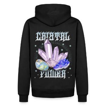 Crystal Crystal-Power Healing Esoteric Crystals - Men’s Premium Organic Hoodie - black - Back - Nico (187cm)