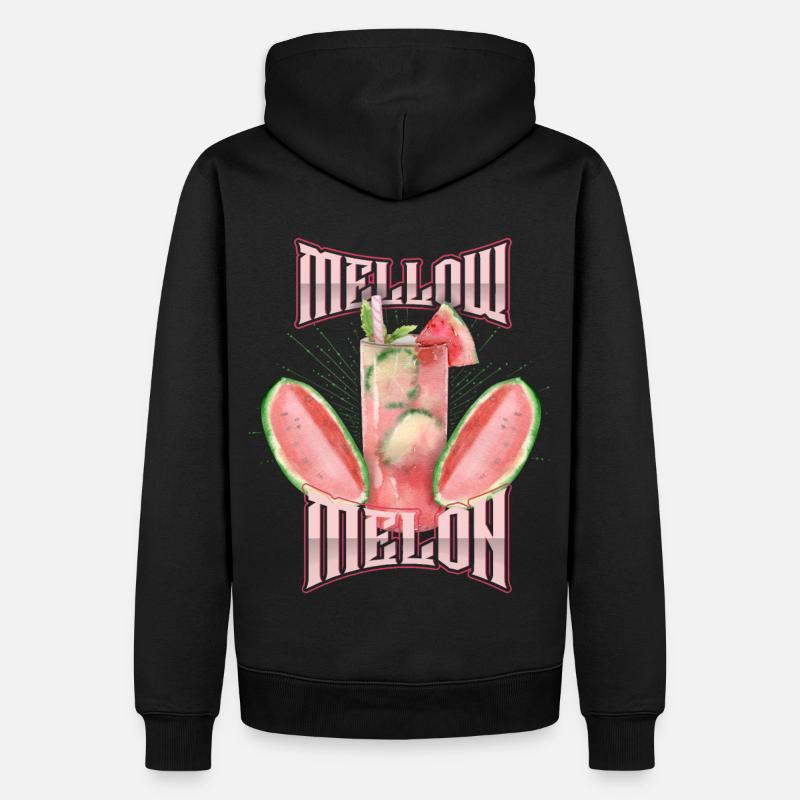 Melone,Wassermelone, Melone-Cocktail, Spruch - Männer Premium Bio Hoodie - Schwarz