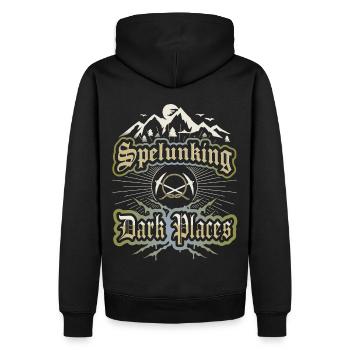Spéléologie, dire pour les spéléologues, spéléologue - Sweat à capuche Premium bio Homme - noir - Dos - Nico (187cm)