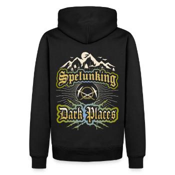 Dire pour les spéléologues, spéléologie, - Sweat à capuche Premium bio Homme - noir - Dos - Nico (187cm)