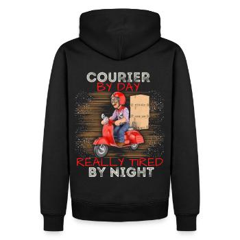 Courier Courier Driver Parcel Delivery Funny Saying - Men’s Premium Organic Hoodie - black - Back - Nico (187cm)