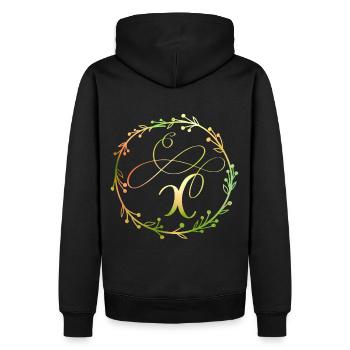 Monogramme, lettre X, ornement de calligraphie - Sweat à capuche Premium bio Homme - noir - Dos - Nico (187cm)