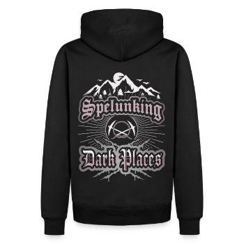 Spéléologie, dire pour les spéléologues, spéléologue - Sweat à capuche Premium bio Homme - noir - Dos - Nico (187cm)