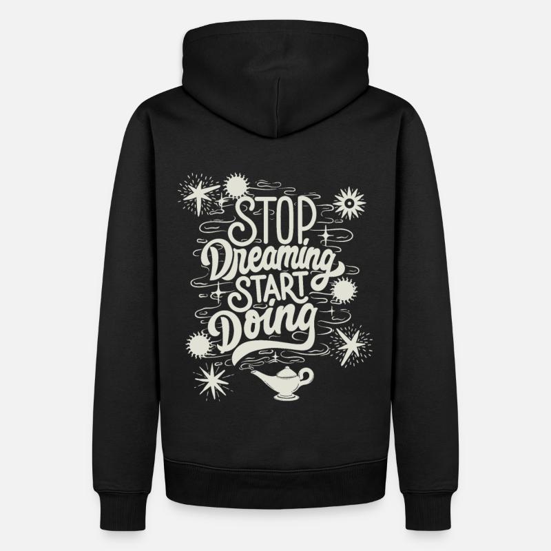 Motivation, slogan de motivation, typographie - Sweat à capuche Premium bio Homme - noir