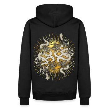 Snake, Celestial Snakes, Tarot Snakes - Men’s Premium Organic Hoodie - black - Back - Nico (187cm)