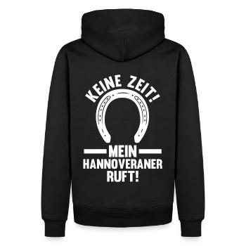 Pferd Reitsport Reiten Pferdesport Hannoveraner - Männer Premium Bio Hoodie - Schwarz - Hinten - Nico (187cm)