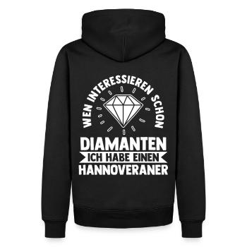 Pferd Reitsport Reiten Pferdesport Hannoveraner - Männer Premium Bio Hoodie - Schwarz - Hinten - Nico (187cm)