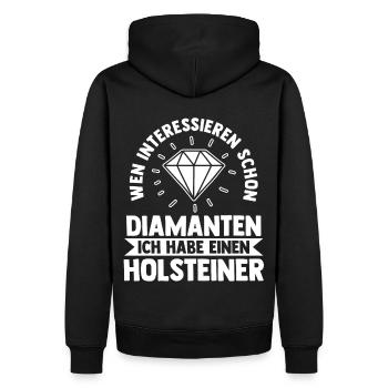 Pferd Reitsport Reiten Pferdesport Holsteiner - Männer Premium Bio Hoodie - Schwarz - Hinten - Nico (187cm)