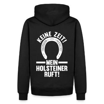 Pferd Reitsport Reiten Pferdesport Holsteiner - Männer Premium Bio Hoodie - Schwarz - Hinten - Nico (187cm)