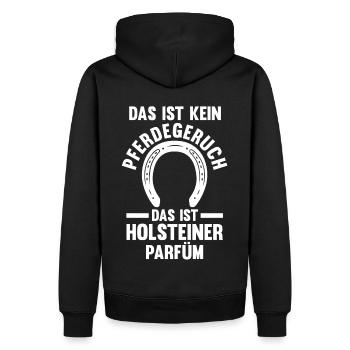 Pferd Reitsport Reiten Pferdesport Holsteiner - Männer Premium Bio Hoodie - Schwarz - Hinten - Nico (187cm)