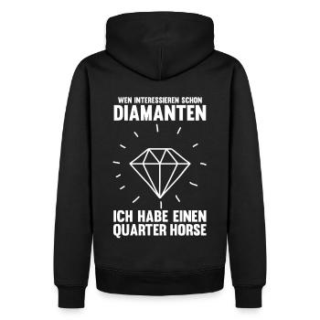 Pferd Reitsport Reiten Pferdesport Quarter Horse - Männer Premium Bio Hoodie - Schwarz - Hinten - Nico (187cm)