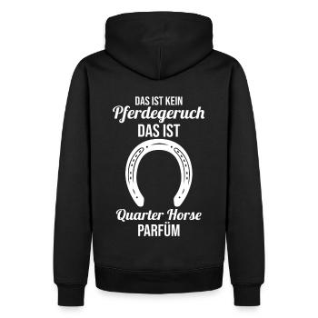 Pferd Reitsport Reiten Pferdesport Quarter Horse - Männer Premium Bio Hoodie - Schwarz - Hinten - Nico (187cm)