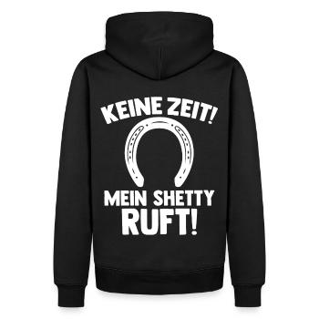 Pferd Reitsport Reiten Pferdesport Shetty - Männer Premium Bio Hoodie - Schwarz - Hinten - Nico (187cm)