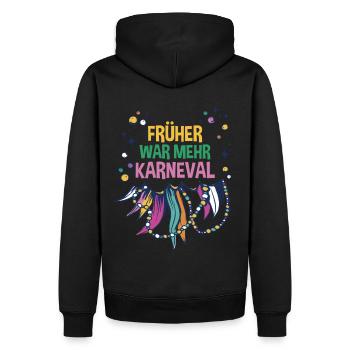 Karnevalskostüm Karnevalist Fasching Karneval - Männer Premium Bio Hoodie - Schwarz - Hinten - Nico (187cm)