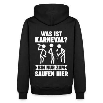 Karnevalskostüm Karnevalist Saufen Fasching Karnev - Männer Premium Bio Hoodie - Schwarz - Hinten - Nico (187cm)