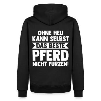 Reiten Reiter Pferd Pferde - Männer Premium Bio Hoodie - Schwarz - Hinten - Nico (187cm)