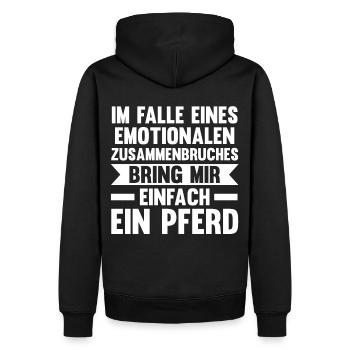 Reiten Reiter Pferd Pferde - Männer Premium Bio Hoodie - Schwarz - Hinten - Nico (187cm)