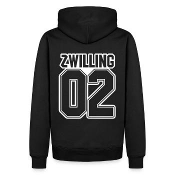 Zwillingsgeschwister Zwilling Zwillinge - Männer Premium Bio Hoodie - Schwarz - Hinten - Nico (187cm)