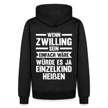 Zwillingsgeschwister Zwilling Zwillinge - Männer Premium Bio Hoodie - Schwarz - Hinten - Nico (187cm)