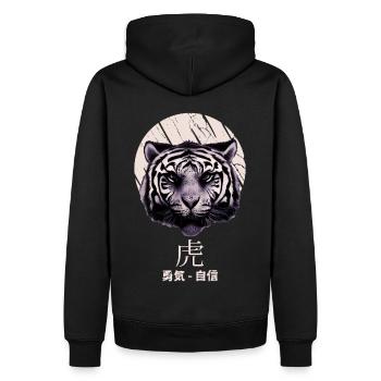 Chinese New Year Of The Tiger Japanese Aesthetic Z - Men’s Premium Organic Hoodie - black - Back - Nico (187cm)
