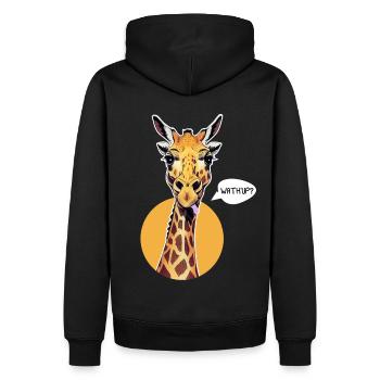 Giraffe Tongue Out What's Up Zoo Animal - Männer Premium Bio Hoodie - Schwarz - Hinten - Nico (187cm)