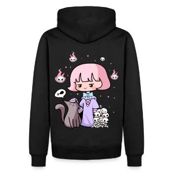 Pastel Goth Sorcière Emo Gothique Anime Chibi Fille - Sweat à capuche Premium bio Homme - noir - Dos - Nico (187cm)