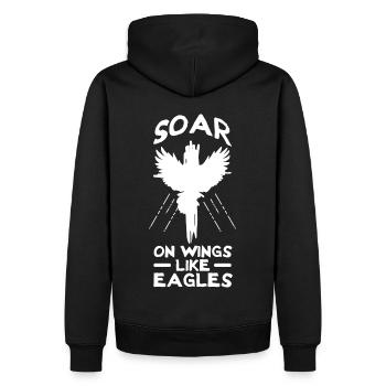 Envolez-vous sur des ailes comme des aigles Croix chrétienne - Sweat à capuche Premium bio Homme - noir - Dos - Nico (187cm)