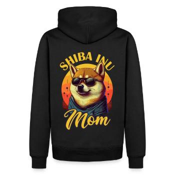 Retro Shiba Inu Maman Drôle de chien Propriétaire d’animal de compagnie - Sweat à capuche Premium bio Homme - noir - Dos - Nico (187cm)