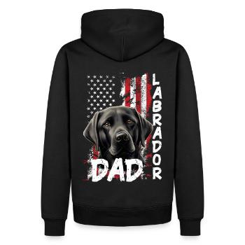 Patriotic Labrador Dad USA American Flag Dog Dad - Männer Premium Bio Hoodie - Schwarz - Hinten - Nico (187cm)